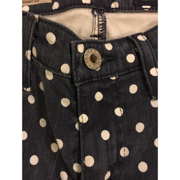 Ag Adriano Goldschmied Polka Dot "The Stevie Ankle" Jeans 25R Navy Blue& White - Picture 5 of 12